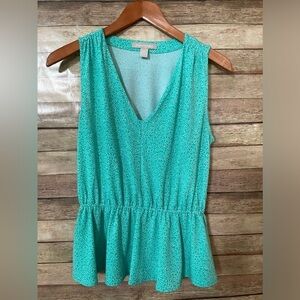 Banana Republic Women’s Green Polka Dot Sleeveless Shirt Size: XS